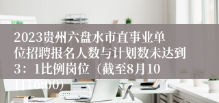 2023贵州六盘水市直事业单位招聘报名人数与计划数未达到3：1比例岗位（截至8月10日16:00）