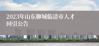 2023年山东聊城临清市人才回引公告