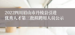 2022四川眉山市丹棱县引进优秀人才第三批拟聘用人员公示