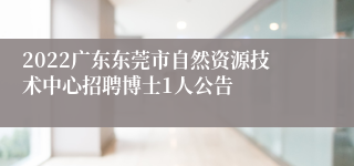 2022广东东莞市自然资源技术中心招聘博士1人公告