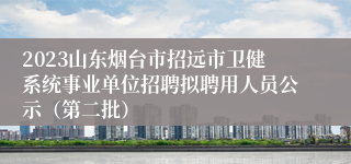 2023山东烟台市招远市卫健系统事业单位招聘拟聘用人员公示（第二批）