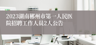 2023湖南郴州市第一人民医院招聘工作人员2人公告