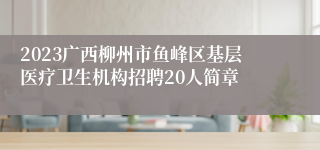 2023广西柳州市鱼峰区基层医疗卫生机构招聘20人简章