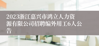 2023浙江嘉兴市鸿立人力资源有限公司招聘编外用工6人公告