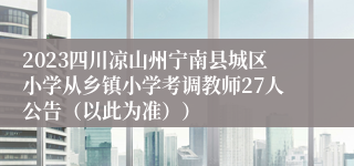 2023四川凉山州宁南县城区小学从乡镇小学考调教师27人公告（以此为准））