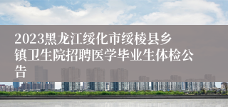 2023黑龙江绥化市绥棱县乡镇卫生院招聘医学毕业生体检公告