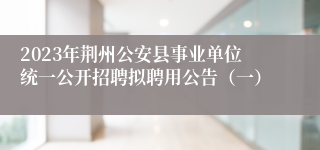 2023年荆州公安县事业单位统一公开招聘拟聘用公告（一）