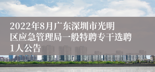 2022年8月广东深圳市光明区应急管理局一般特聘专干选聘1人公告