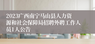 2023广西南宁马山县人力资源和社会保障局招聘外聘工作人员1人公告