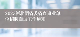 2023河北团省委省直事业单位招聘面试工作通知