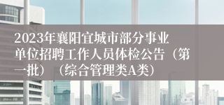 2023年襄阳宜城市部分事业单位招聘工作人员体检公告（第一批）（综合管理类A类）