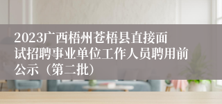 2023广西梧州苍梧县直接面试招聘事业单位工作人员聘用前公示（第二批）