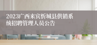 2023广西来宾忻城县供销系统招聘管理人员公告