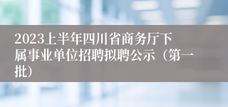 2023上半年四川省商务厅下属事业单位招聘拟聘公示（第一批）