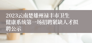 2023云南楚雄州禄丰市卫生健康系统第一场招聘紧缺人才拟聘公示