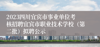 2023四川宜宾市事业单位考核招聘宜宾市职业技术学校（第二批）拟聘公示