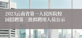 2023云南省第一人民医院校园招聘第三批拟聘用人员公示