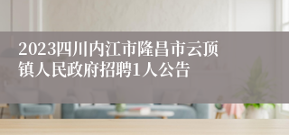 2023四川内江市隆昌市云顶镇人民政府招聘1人公告