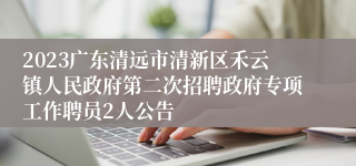 2023广东清远市清新区禾云镇人民政府第二次招聘政府专项工作聘员2人公告