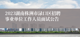 2023湖南株洲市渌口区招聘事业单位工作人员面试公告