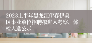 2023上半年黑龙江伊春伊美区事业单位招聘拟进入考察、体检人选公示