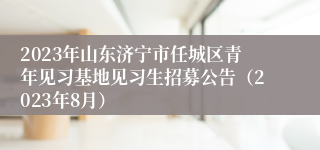 2023年山东济宁市任城区青年见习基地见习生招募公告（2023年8月）