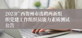 2023广西贺州市选聘两新组织党建工作组织员能力素质测试公告