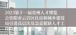 2023第十一届贵州人才博览会贵阳市云岩区住房和城乡建设局引进高层次及急需紧缺人才工作拟聘公示（第一批）