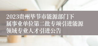 2023贵州毕节市能源部门下属事业单位第二批专项引进能源领域专业人才引进公告