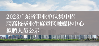 2023广东省事业单位集中招聘高校毕业生麻章区融媒体中心拟聘人员公示
