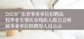 2023广东省事业单位招聘高校毕业生肇庆市残疾人联合会所属事业单位拟聘用人员公示