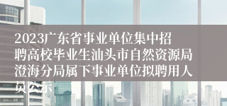 2023广东省事业单位集中招聘高校毕业生汕头市自然资源局澄海分局属下事业单位拟聘用人员公示