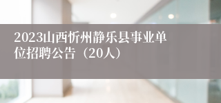 2023山西忻州静乐县事业单位招聘公告（20人）