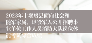 2023年十堰房县面向社会和随军家属、退役军人公开招聘事业单位工作人员消防大队岗位体能考试综合成绩