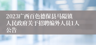 2023广西百色德保县马隘镇人民政府关于招聘编外人员1人公告