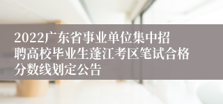2022广东省事业单位集中招聘高校毕业生蓬江考区笔试合格分数线划定公告