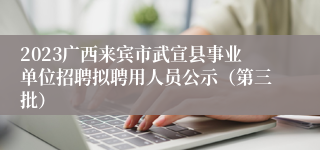 2023广西来宾市武宣县事业单位招聘拟聘用人员公示（第三批）