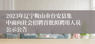 2023年辽宁鞍山市台安县集中面向社会招聘首批拟聘用人员公示公告