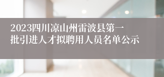 2023四川凉山州雷波县第一批引进人才拟聘用人员名单公示