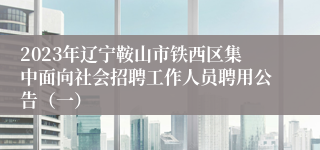 2023年辽宁鞍山市铁西区集中面向社会招聘工作人员聘用公告（一）