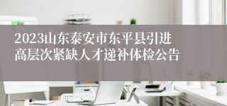 2023山东泰安市东平县引进高层次紧缺人才递补体检公告