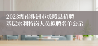 2023湖南株洲市炎陵县招聘基层水利特岗人员拟聘名单公示