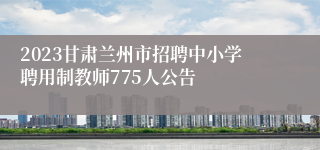 2023甘肃兰州市招聘中小学聘用制教师775人公告