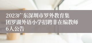 2023广东深圳市罗外教育集团罗湖外语小学招聘非在编教师6人公告