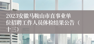 2023安徽马鞍山市直事业单位招聘工作人员体检结果公告（十三）