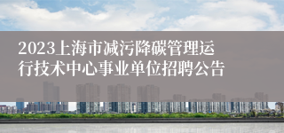 2023上海市减污降碳管理运行技术中心事业单位招聘公告