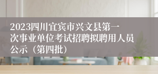 2023四川宜宾市兴文县第一次事业单位考试招聘拟聘用人员公示（第四批）