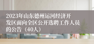 2023年山东德州运河经济开发区面向全区公开选聘工作人员的公告（40人）