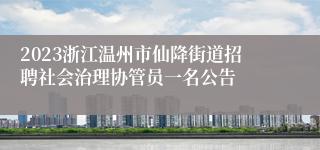 2023浙江温州市仙降街道招聘社会治理协管员一名公告