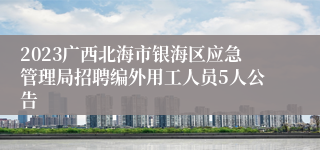 2023广西北海市银海区应急管理局招聘编外用工人员5人公告